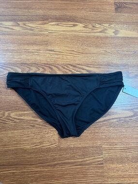 Classic Black Bikini Bottom with Ruched Sides
